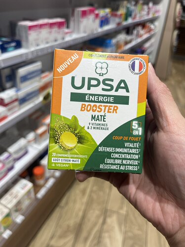 法国本土版 UPSA能量复合维生素Booster泡腾片柠檬口味 每盒20片
