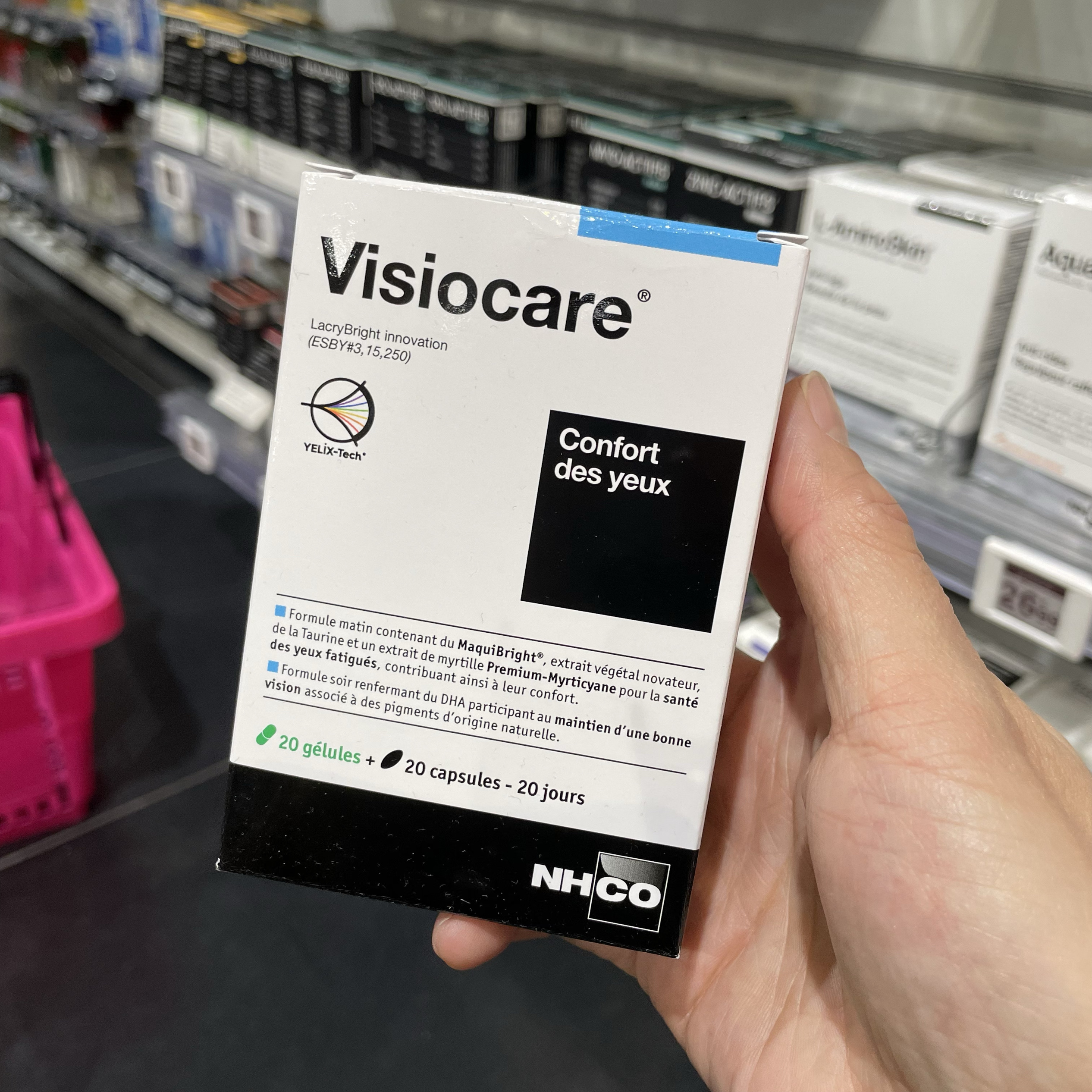 法国本土版NHCO抗蓝光氨基酸护/眼胶囊40粒叶黄素玉米黄质蓝莓维E