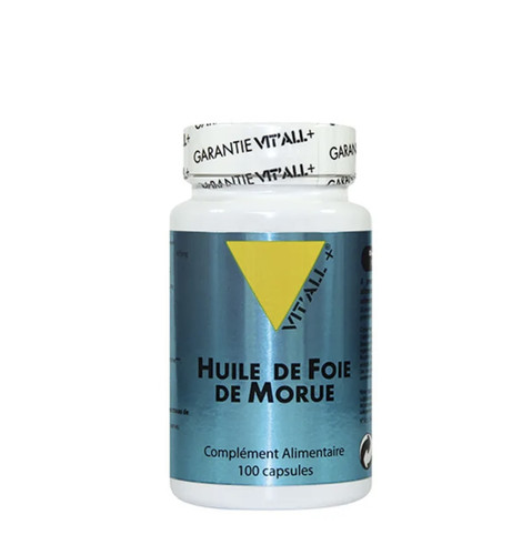 法国本土版Vit'All+ Huile De Foie 天然鱼肝油维生素A和D 100粒