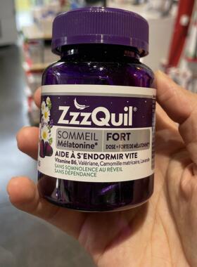 法国本土版zzzquil褪黑素睡眠安睡助眠倒时差快速入 30粒 加强版