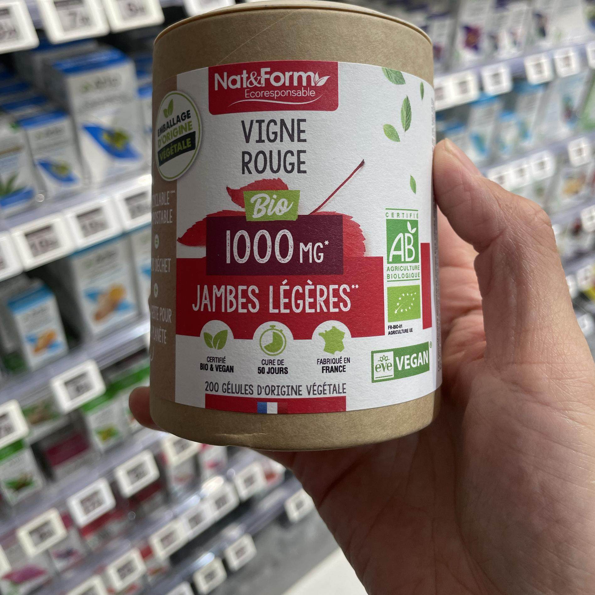 法国本土版Nat & Form jambe leger 帮助腿部循环缓解不适感200粒