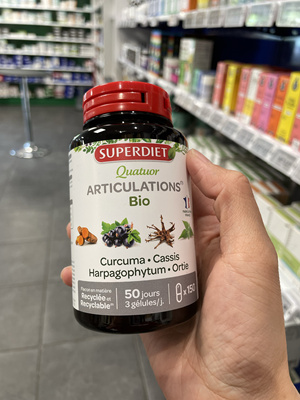 法国本土版SUPERDIET舒伯妮尔姜黄关节有机 150 粒胶囊 每天3粒