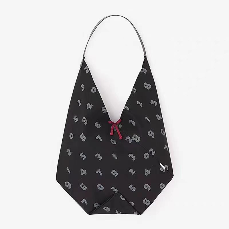 清！日本数字帆布购物袋单肩帆布包大容量手提包皮肩带慵懒风妈咪