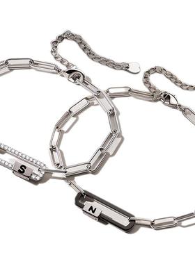 情侣手链感应震动两极情侣手链一对感应震动轻奢小众设计感异地恋