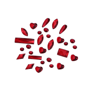 红色平底钻美甲新年饰品钻饰指甲装饰小配件异形钻石网红爆款配饰