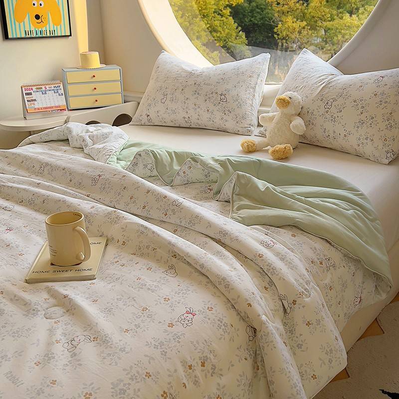 类夏凉0124秋被空调夏季棉被春A被芯纯洗棉全可机单人子儿童子薄