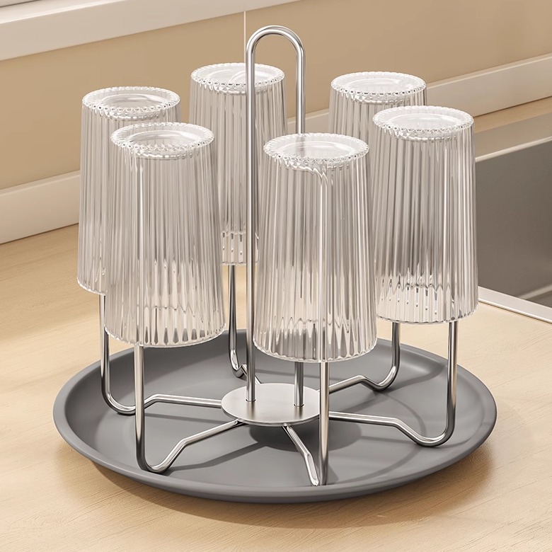 304不锈钢沥水杯架倒挂高颜值