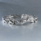 S925银新款 时尚 百搭龙骨龙脊手链嘻哈霸气十足帝王链饰品