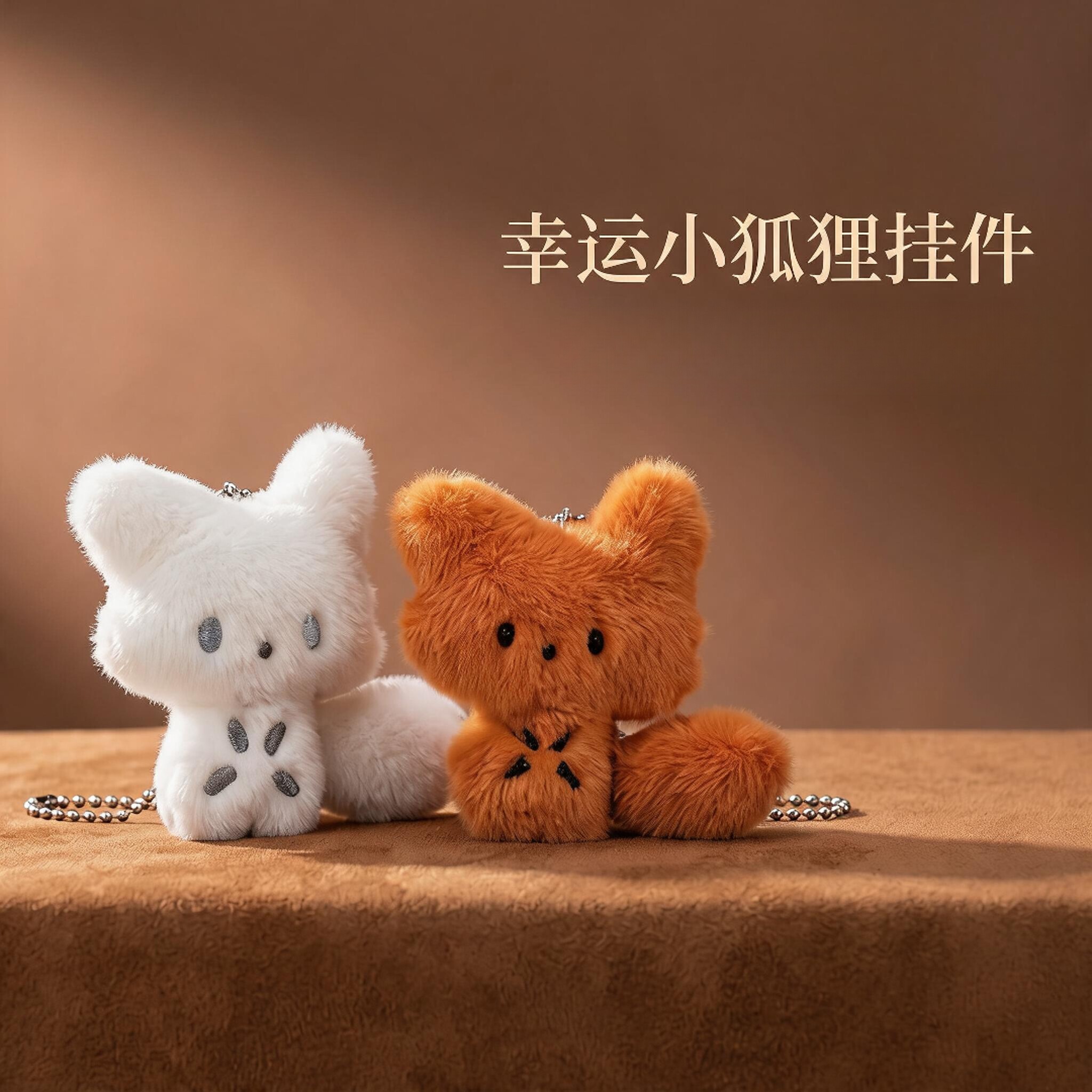 可爱小狐狸挂件白狐毛绒小玩偶钥匙扣超萌小鼻噶背包挂饰治愈玩偶