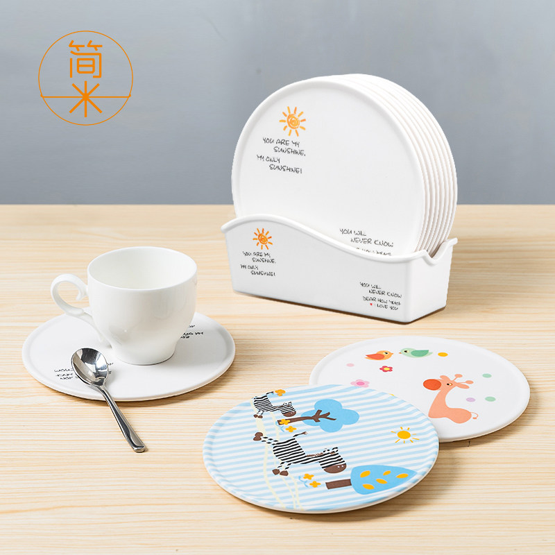 简米仿瓷隔热垫家用杯垫厨房餐桌杯垫北欧防烫耐高温餐垫碗盘锅垫