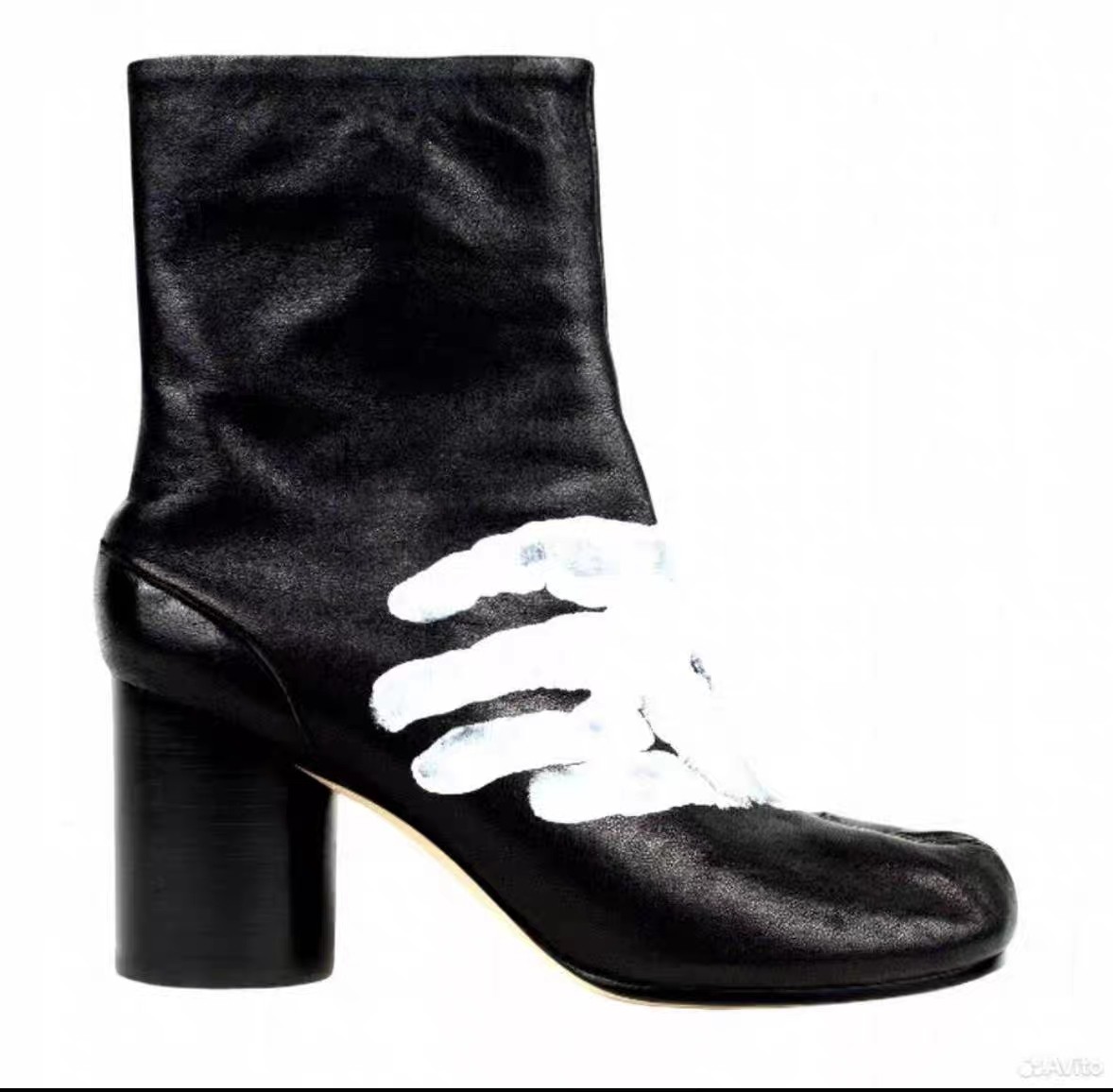 分趾鞋主题新款真皮高跟女靴子时尚百搭休闲短靴个性