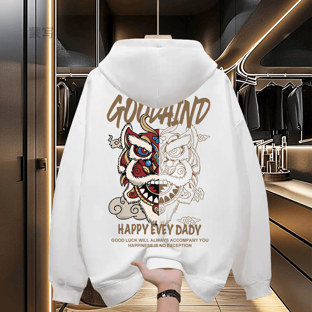 国潮牌连帽卫衣男2024新款