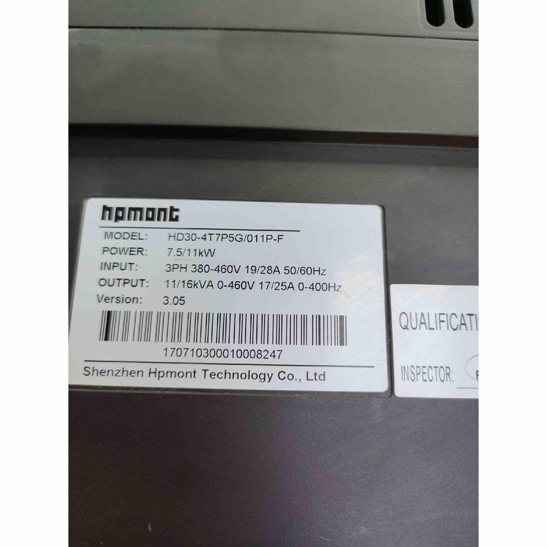 海普蒙特变频器HD30-4T7P5G/011P-F 7，不是实价