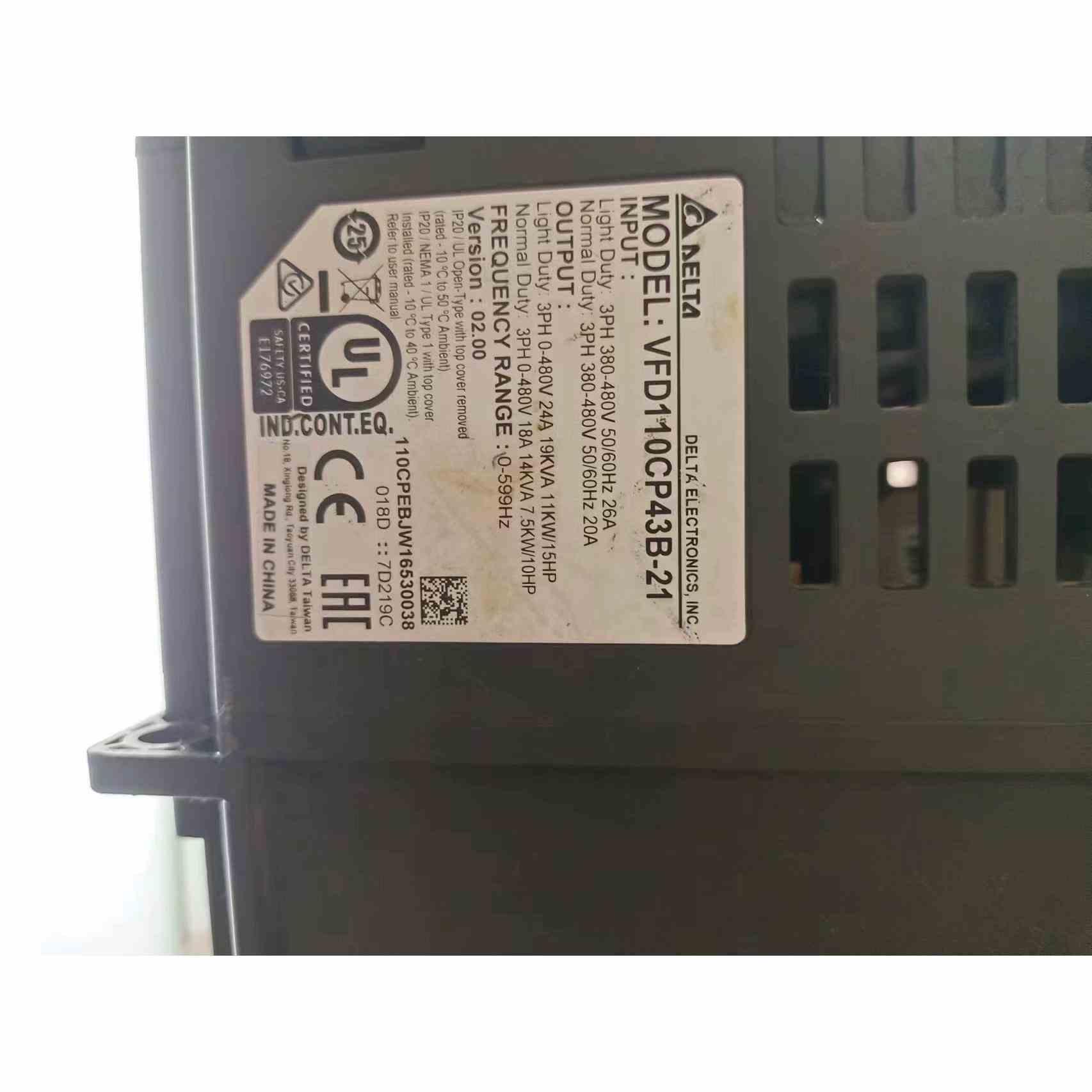 台达变频器 VFD110CP43B-21 11KW 二手拆，不是实价