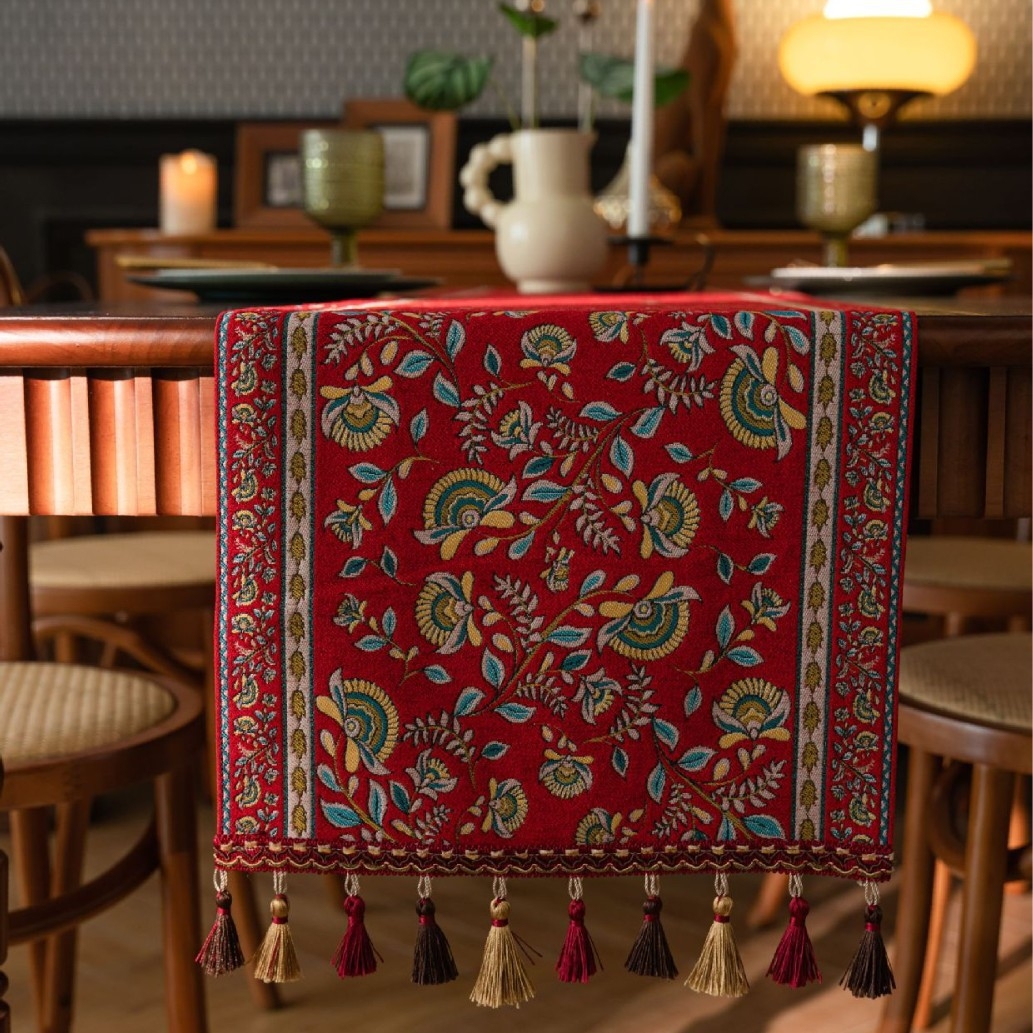 轻奢美式复古桌旗新中式欧式餐桌茶几餐边柜电视柜鞋柜高级感盖布