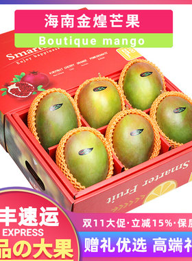 顺丰6/10斤礼盒装攀枝花凯特芒果芒果青色黄皮新鲜水果送礼
