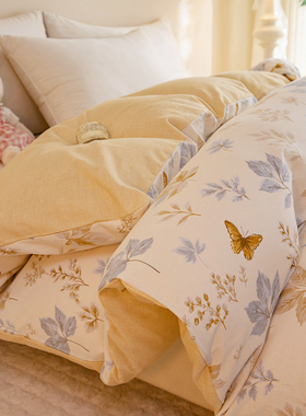 定做订制A类加厚全棉磨毛被套纯棉被罩ins风碎花田园229*230*250