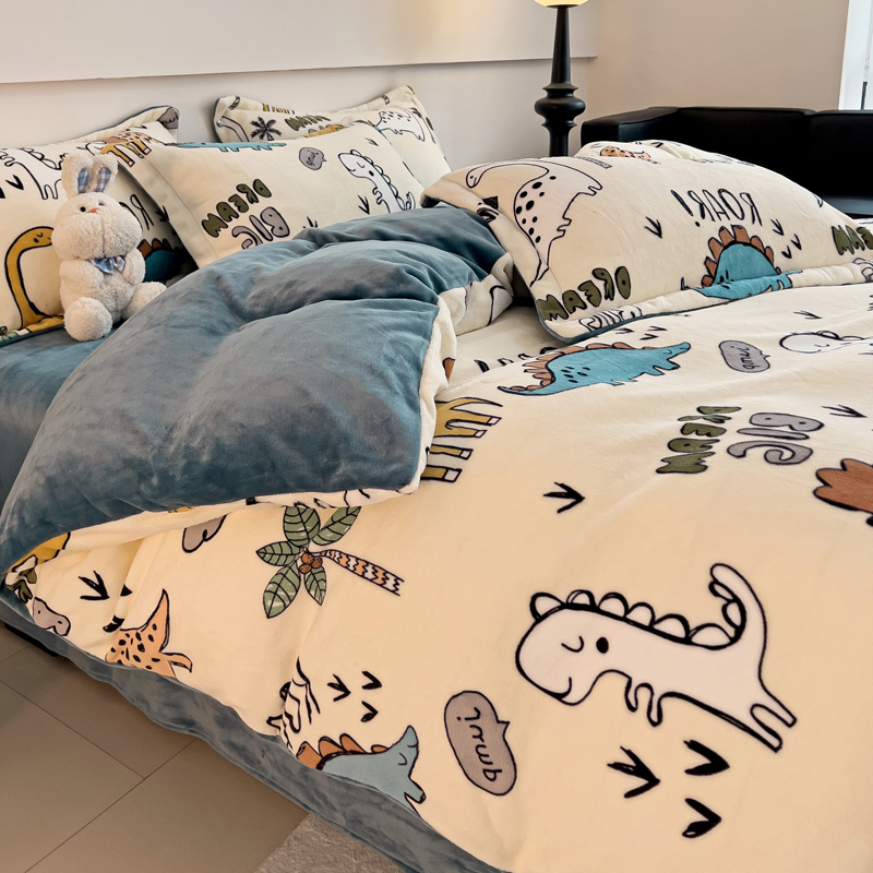 定做订制加厚牛奶绒四件套