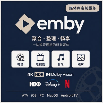 emby plex 私人定制媒体cos服务 高清4K社比视界全景声