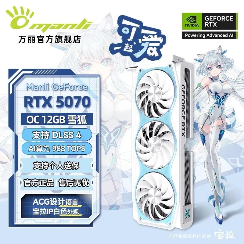 Renaissance RTX5070/5070TI Nebula OC Snow Fox Interstellar/Игровая видеокарта для настольных компьютеров 12G/16G Изображение 1