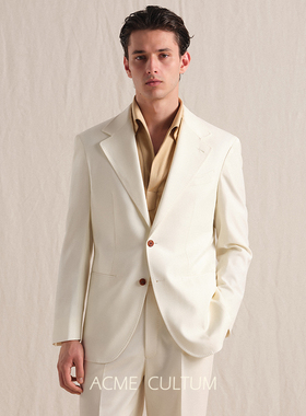 【120S高支精纺】AC纯羊毛半麻衬定制西服套装男正装结婚新郎西装