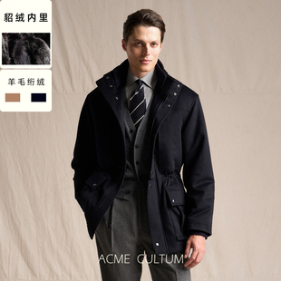Acme 外套 cultum羊绒面料貂绒里羊皮拼接加厚充绒滑雪夹克男冬季