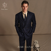 Acme 正装 cultum绅士盔甲意大利精纺羊毛双排扣条纹西服套装 男士
