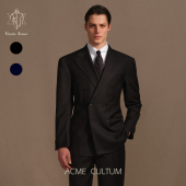 男正装 Acme cultum绅士盔甲进口130S羊毛双排扣宽肩西服套装 结婚