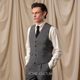 马甲男正装 Acme cultum羊毛精纺法兰绒冬鱼骨纹单排扣西装 三件套