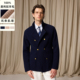 男夹克外套春季 Acme cultum可机洗美利奴羊毛双排扣毛衣针织开衫