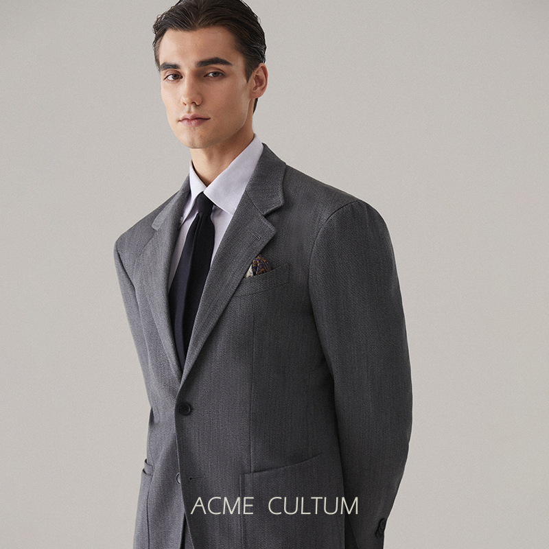 纯羊毛骑兵呢意式西服套装