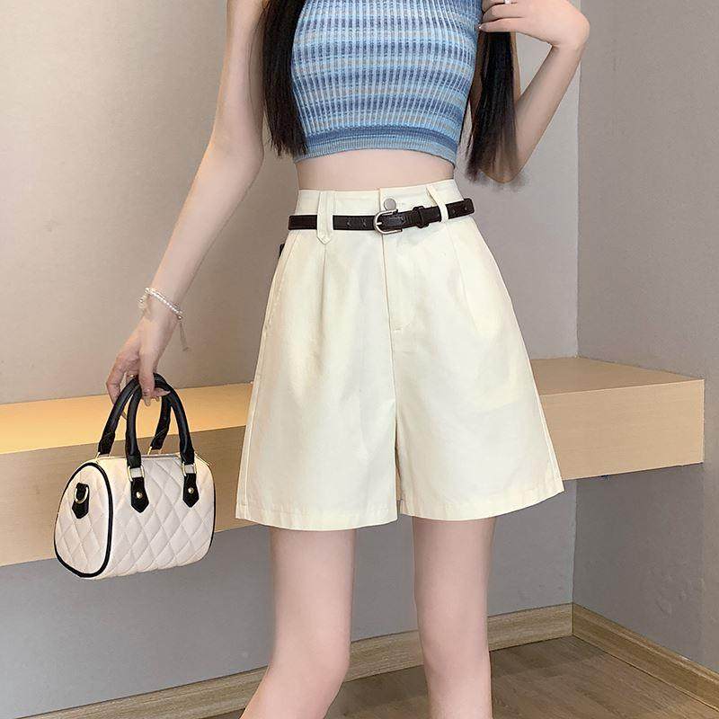 夏季薄款休闲阔腿kfx110222短女春秋装023新款松显裤腿宽长a字五