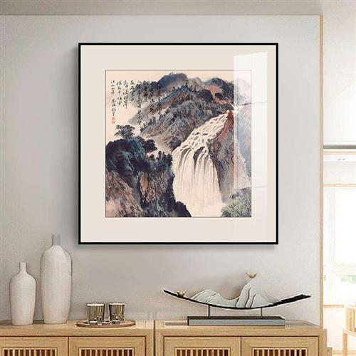 新中式山水玄关装饰画风景客厅挂画沙发背景墙挂画走廊过道入户壁