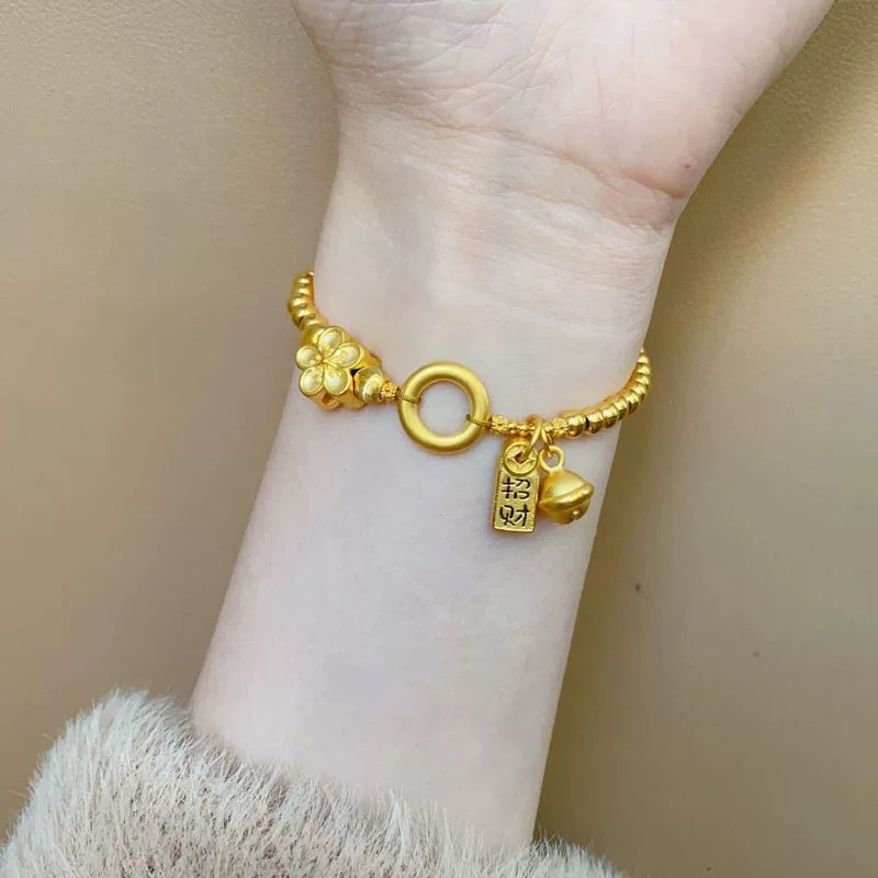 新款招财桃花铃铛手链精致时尚复