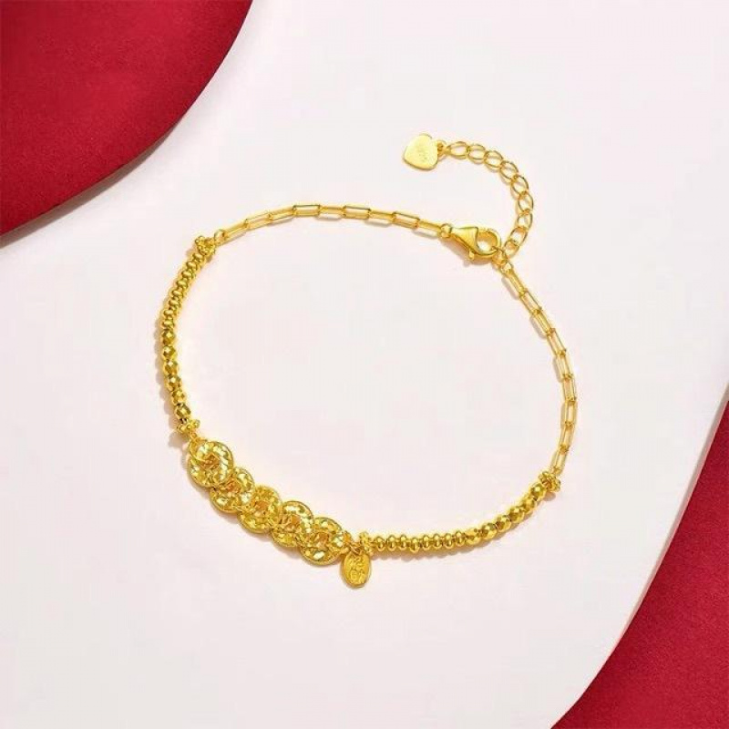 新款碎碎冰五帝币手串国潮新小众