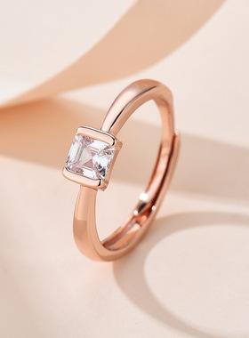 新款阿斯切工方形方糖戒指简约时