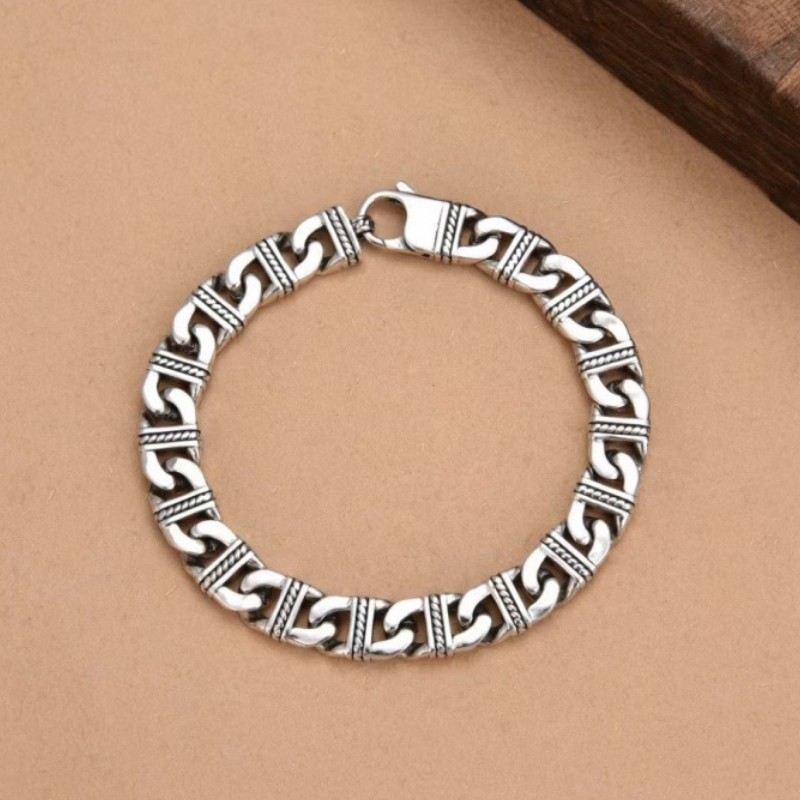 新款个性螺纹手链男女士潮流朋克