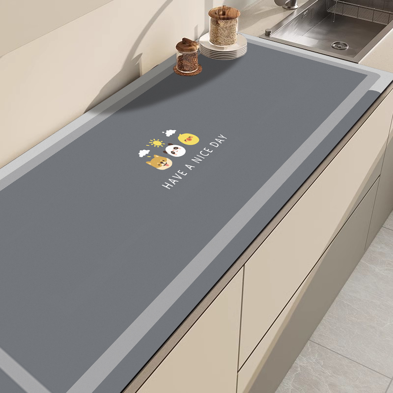 硅藻泥厨房台面垫吸水防滑可裁剪