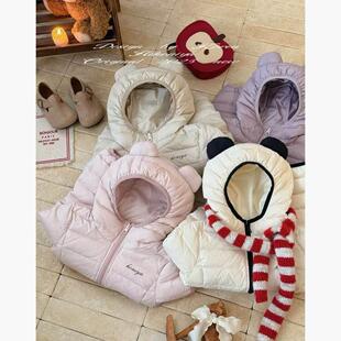 Spring韩国童装2025年秋冬新款亲子轻薄白鸭绒羽绒服女童保暖外套