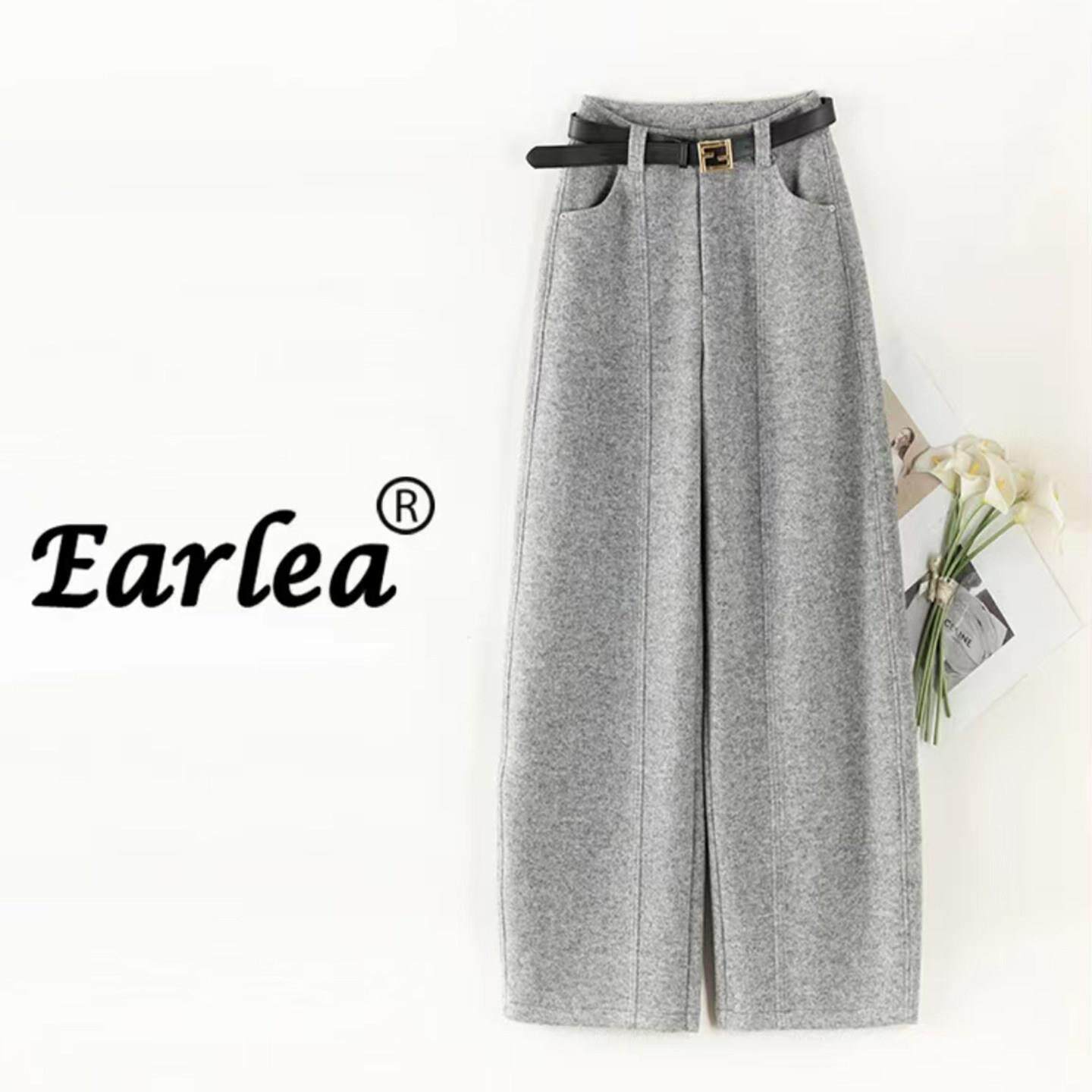 醋酸羊毛弯刀阔腿裤女2025新款今年流行爆款灰色运动裤女加厚长裤