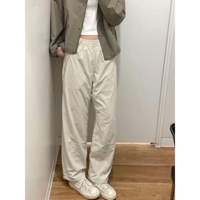 走日单！女装加绒保暖休闲直筒裤阔腿裤长裤伞兵裤秋冬新款479402