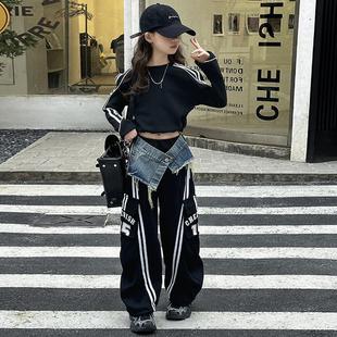 女童炸街iazz潮酷套装短款上衣爵士舞街舞工装裤演出服春秋舞蹈服