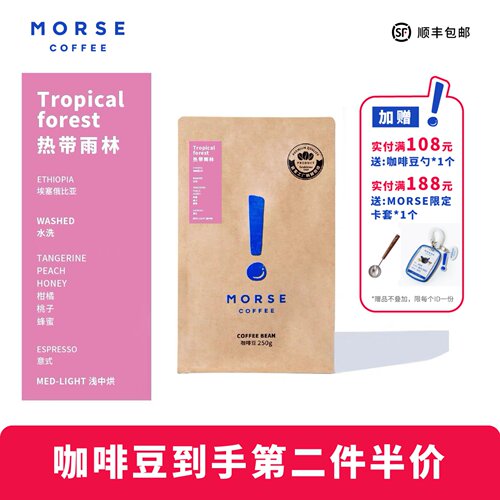 MORSE莫思 埃塞SOE咖啡豆热带雨林丰富果酸咖啡豆250g