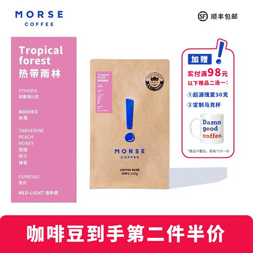 MORSE莫思 埃塞SOE咖啡豆热带雨林丰富果酸咖啡豆250g