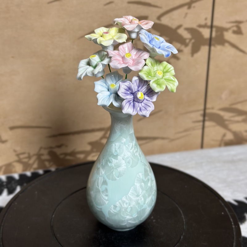 景德镇结晶釉陶瓷花瓶家居简约