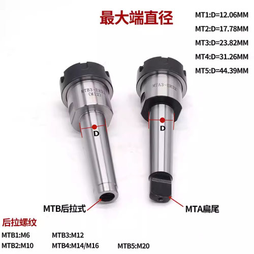 莫氏锥柄铣夹头ER32刀柄钻头铣刀夹头钻床铣床MT4号MT3号ER32夹头