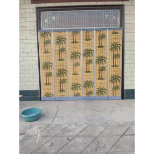 新款竹门帘磁吸分片式竹门帘防蚊子隔热商用隔断全磁铁条自吸竹门