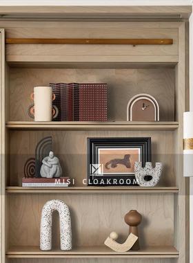 艺术几何喷点岩砂陶瓷花瓶北欧简约家居样板间客厅插花电视柜摆件