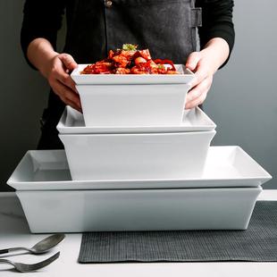 五星级酒店餐具用品厨房创意菜盘高档会所餐厅专用陶瓷纯白装 盘子