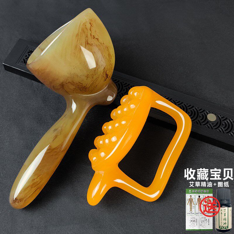 刮痧碗片板拨筋棒经络刷全身疏通用按摩器颈腿腹背部养生手动工具